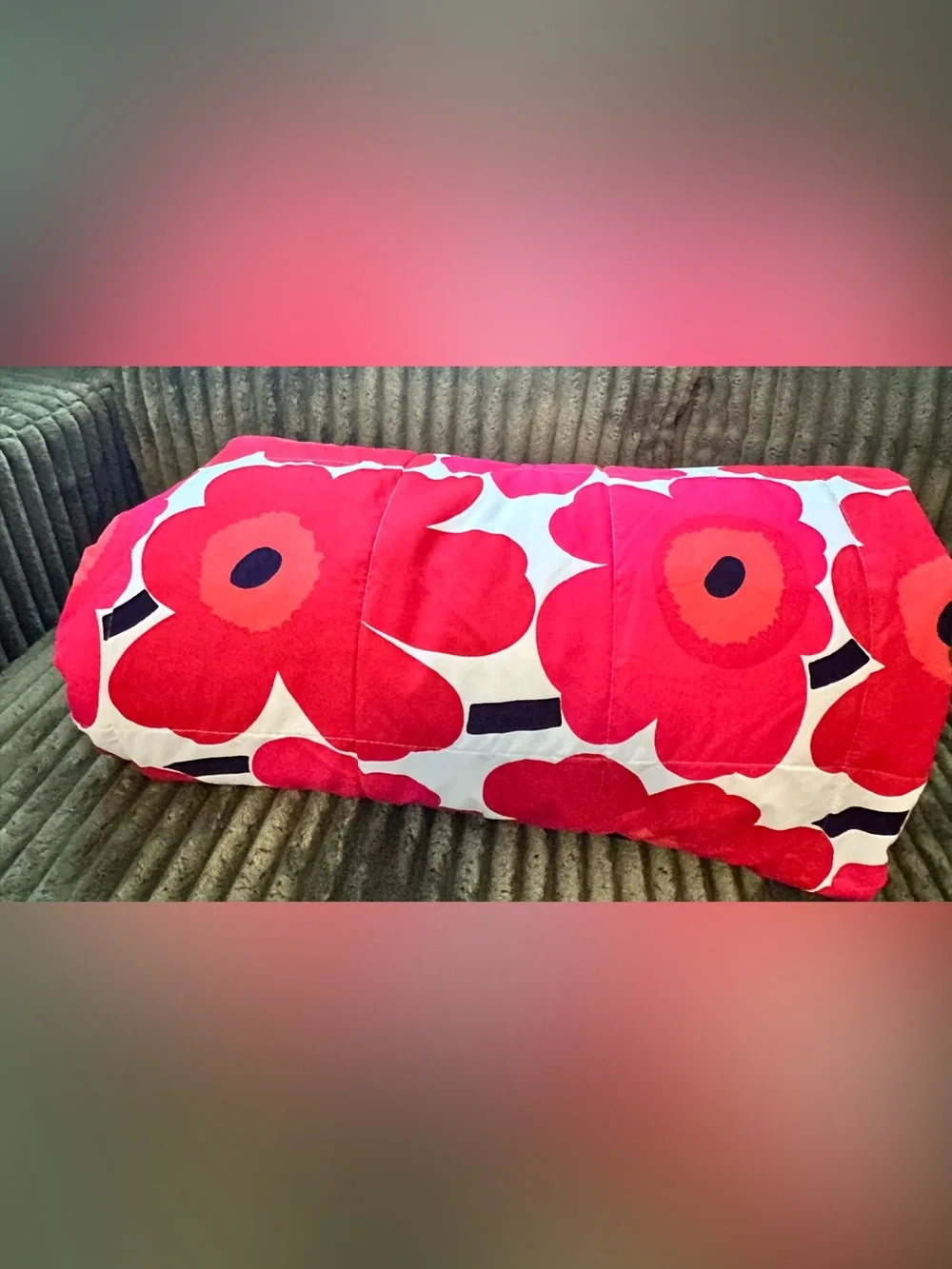 Marimekko Unikko Lightweight Quilt Comforter Queen Full EUC
